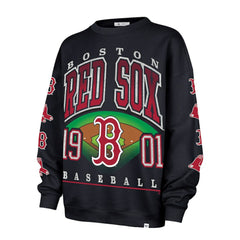 Boston Red Sox Women's Trendy Team Go Big Oversized Sweatshirt Black | 47 brand