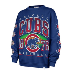 Chicago Cubs Women's Trendy Team Go Big Oversized Sweatshirt Royal | 47 brand