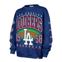 Los Angeles Dodgers Women's Trendy Team Go Big Oversized Sweatshirt Royal | 47 brand