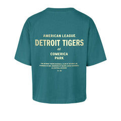 Detroit Tigers Women's Contemporary Basics Leon City T-Shirt Teal | 47 brand