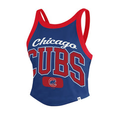 Chicago Cubs Women's Trendy Team Rally Sporty Cropped Racerback Tank Top Royal | 47 brand