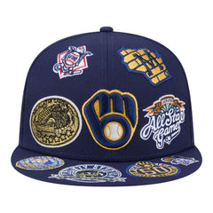 Milwaukee Brewers All Over 59FIFTY Fitted Hat Navy | New Era