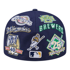 Milwaukee Brewers All Over 59FIFTY Fitted Hat Navy | New Era
