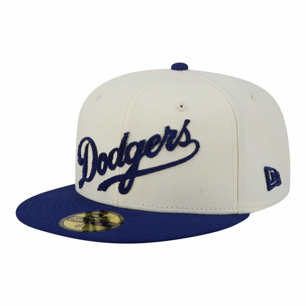 Los Angeles Dodgers Two-Tone Stitch 59FIFTY Fitted Hat Cream | New Era