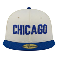 Chicago Cubs Two-Tone Stitch 59FIFTY Fitted Hat Cream | New Era