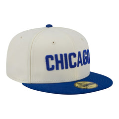 Chicago Cubs Two-Tone Stitch 59FIFTY Fitted Hat Cream | New Era