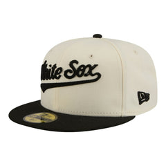 Chicago White Sox Two-Tone Stitch 59FIFTY Fitted Hat Cream | New Era
