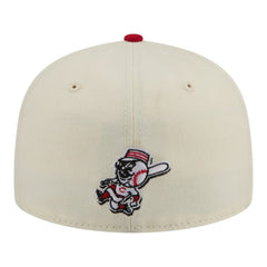 Cincinnati Reds Two-Tone Stitch 59FIFTY Fitted Hat Cream | New Era