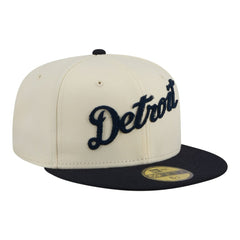Detroit Tigers Two-Tone Stitch 59FIFTY Fitted Hat Cream | New Era