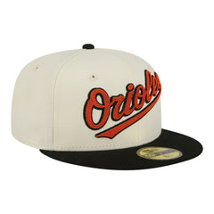 Baltimore Orioles Two-Tone Stitch 59FIFTY Fitted Hat Cream | New Era