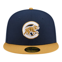 Chicago Cubs Two-Tone Color Pack 59FIFTY Fitted Hat Navy/Khaki | New Era
