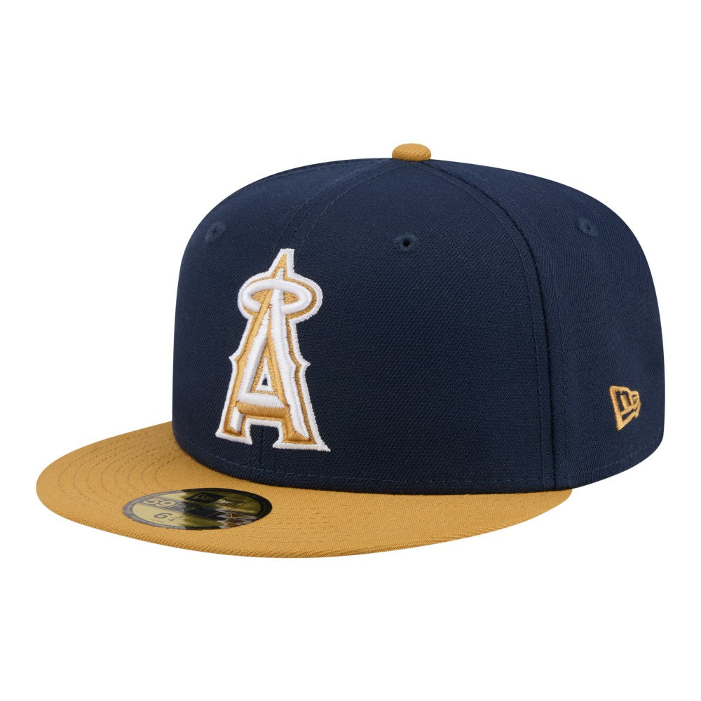 Los Angeles Angels Two-Tone Color Pack 59FIFTY Fitted Hat Navy/Khaki | New Era