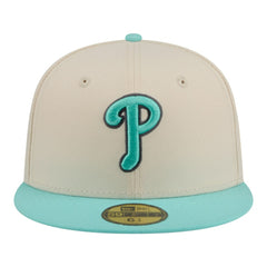 Philadelphia Phillies Two-Tone Color Pack 59FIFTY Fitted Hat Light Beige/Turquoise | New Era