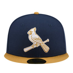 St. Louis Cardinals Two-Tone Color Pack 59FIFTY Fitted Hat Navy/Khaki | New Era