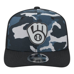 Milwaukee Brewers Tonal Camo 9SEVENTY Stretch-Snap Hat Black | New Era