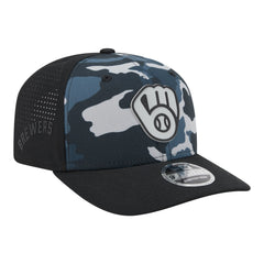 Milwaukee Brewers Tonal Camo 9SEVENTY Stretch-Snap Hat Black | New Era