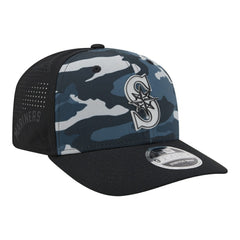 Seattle Mariners Tonal Camo 9SEVENTY Stretch-Snap Hat Black | New Era