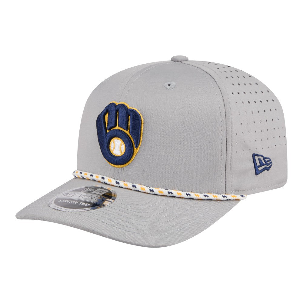 Milwaukee Brewers Sport Rope 9SEVENTY Adjustable Hat Gray | New Era