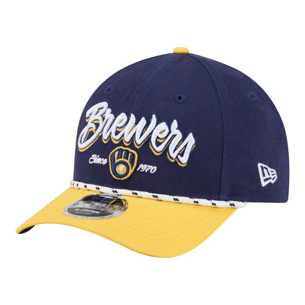 Milwaukee Brewers Team Loyal 9FORTY M-Crown Adjustable Hat Navy/Gold | New Era