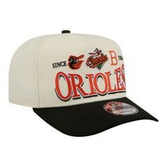 Baltimore Orioles Throwback Tri-Hit A-Frame 9FIFTY Adjustable Hat Cream | New Era