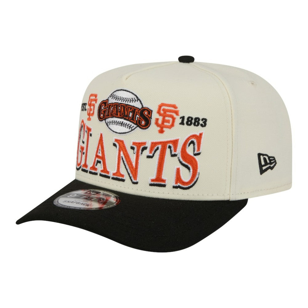 San Francisco Giants Throwback Tri-Hit A-Frame 9FIFTY Adjustable Hat Cream | New Era