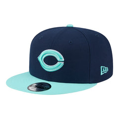 Cincinnati Reds 2-Tone Color Pack 9FIFTY Snapback Hat Navy/Turquoise | New Era