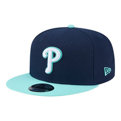 Philadelphia Phillies Two-Tone Color Pack 9FIFTY Snapback Hat Navy/Turquoise | New Era