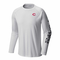Cincinnati Reds Terminal Tackle Long Sleeve Shirt White | Columbia
