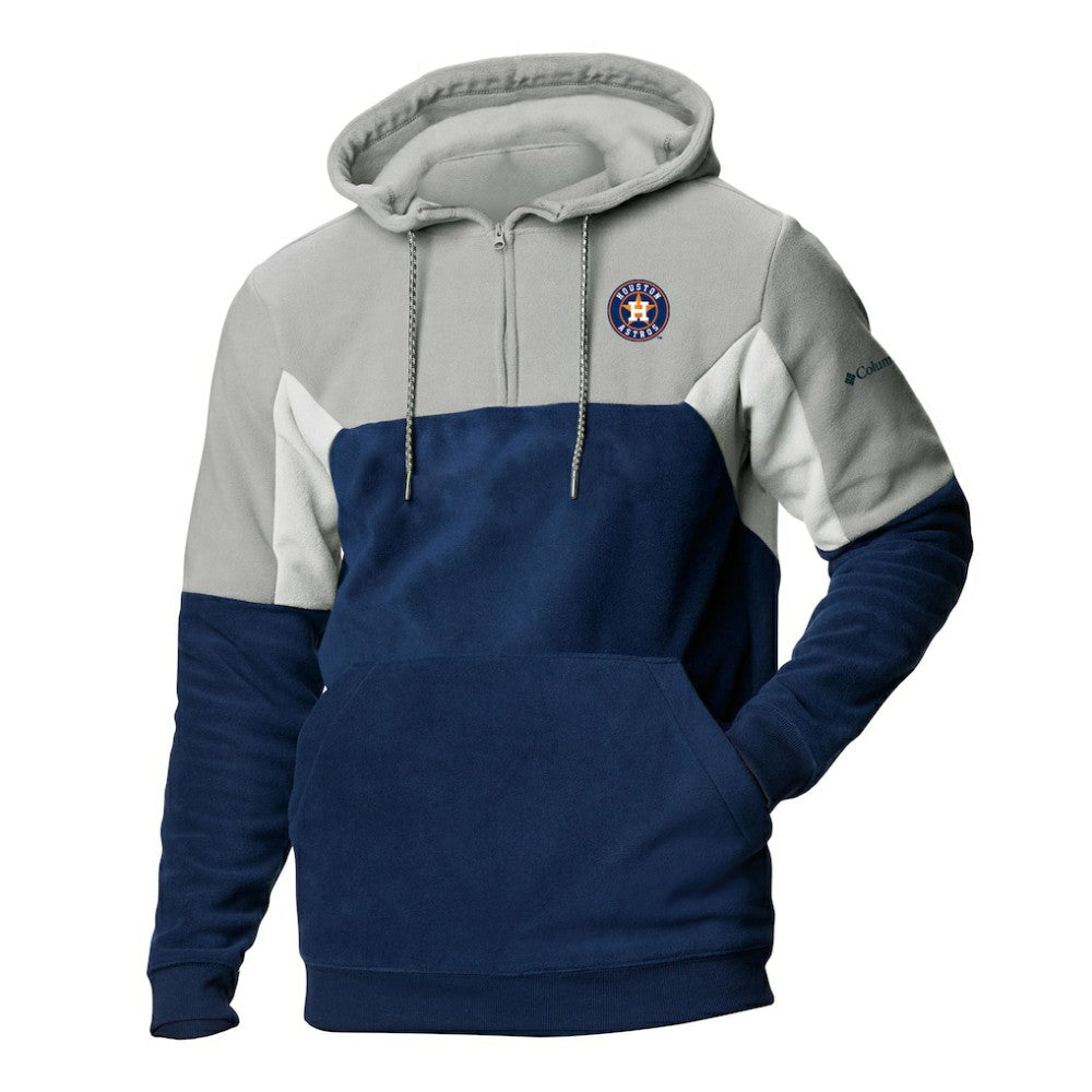 Houston Astros Men's Lodge Fleece Quarter-Zip Hoodie Navy | Columbia