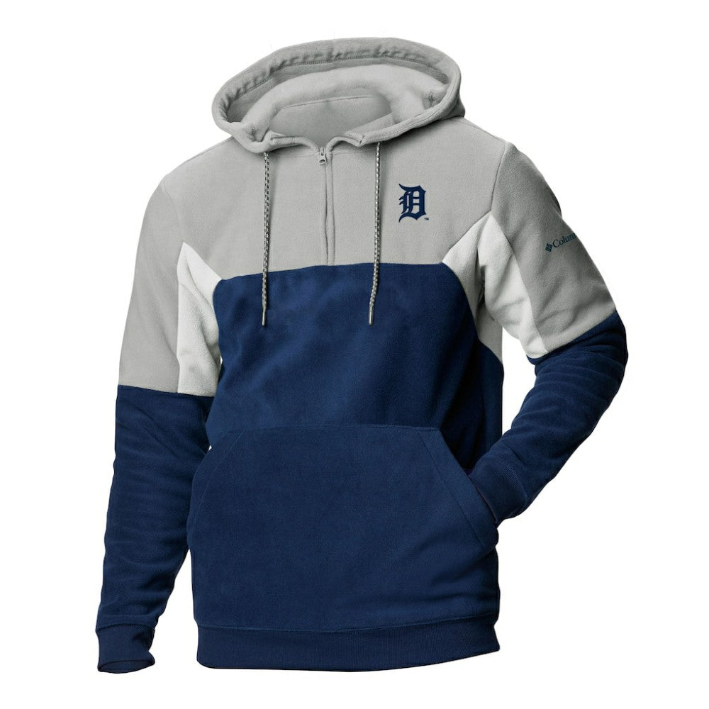 Detroit Tigers Men's Lodge Fleece Quarter-Zip Hoodie Navy | Columbia