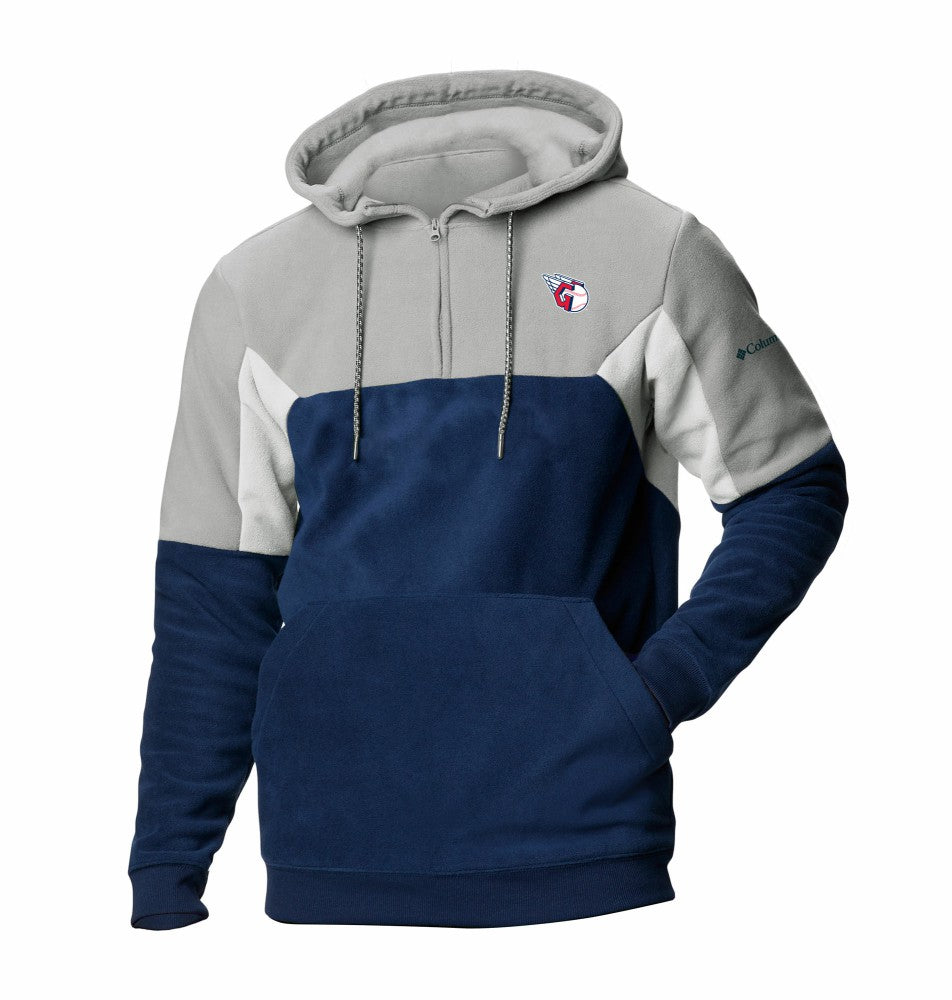 Cleveland Guardians Men's Lodge Fleece Quarter-Zip Hoodie Navy | Columbia