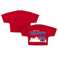 Philadelphia Phillies Women's Cropped Jersey T-Shirt Red