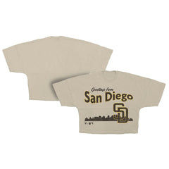 San Diego Padres Women's Skyline Crop T-Shirt Cream
