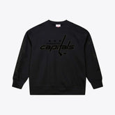 Washington Capitals Mitchell & Ness Phantom Fleece Crew Neck Sweatshirt Black