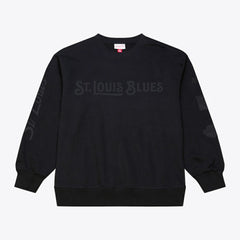 St. Louis Blues Mitchell & Ness Phantom Fleece Crew Neck Sweatshirt Black