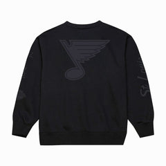St. Louis Blues Mitchell & Ness Phantom Fleece Crew Neck Sweatshirt Black