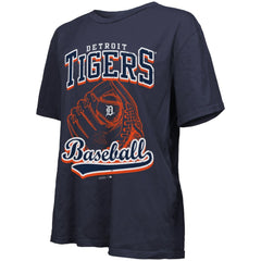 Detroit Tigers Majestic Threads Women's Oversized First Base T-Shirt Navy