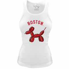 Boston Red Sox Tiny Turnip Women's Fitted Balloon Dog Tri-Blend Tank Top White
