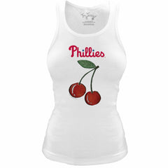 Philadelphia Phillies Tiny Turnip Women's Fitted Cherries Tri-Blend Tank Top White