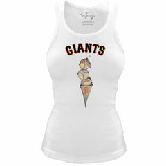 San Francisco Giants Tiny Turnip Women's Fitted Triple Scoop Tri-Blend Tank Top White