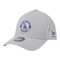 Los Angeles Dodgers Patch 39THIRTY A-Frame M-Crown Perforated Flex Hat Gray | New Era
