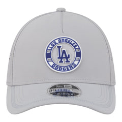 Los Angeles Dodgers Patch 39THIRTY A-Frame M-Crown Perforated Flex Hat Gray | New Era