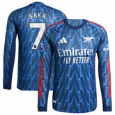 Bukayo Saka Arsenal 2025/26 Away Long Sleeve Player Jersey Blue - Adidas