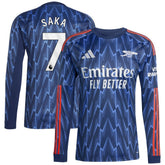 Bukayo Saka Arsenal 2025/26 Away Replica Long Sleeve Player Jersey Blue - Adidas