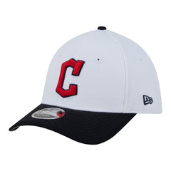 Cleveland Guardians Youth Baseball 39THIRTY M-Crown Flex Hat White/Navy | New Era