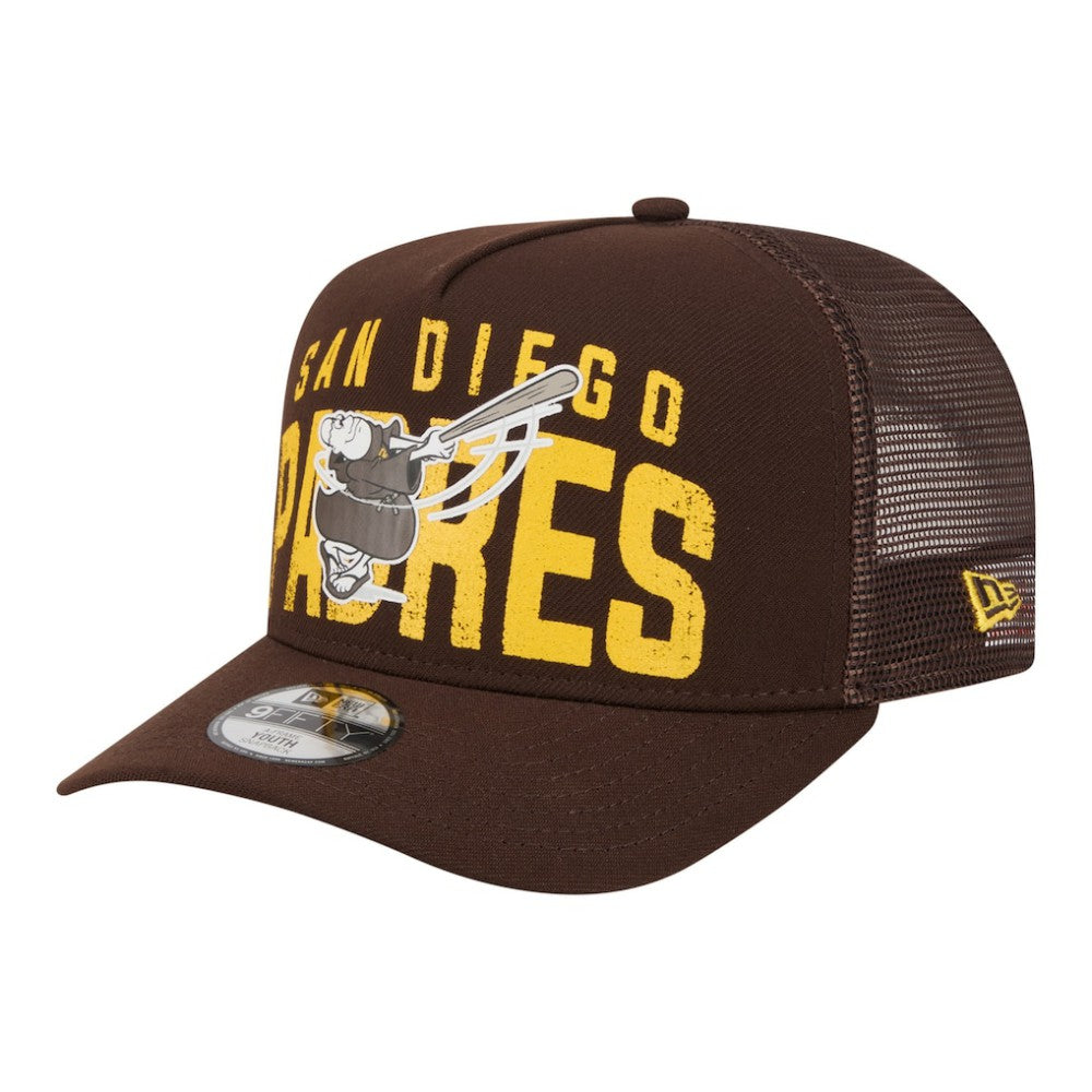 San Diego Padres Youth Logo Fade A-Frame 9FIFTY Snapback Hat Brown | New Era