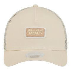 New York Yankees Women's Tonal Patch 9FORTY M-Crown A-Frame Trucker Adjustable Hat Light Beige | New Era