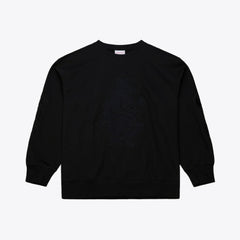 Chicago Cubs Phantom Fleece Crewneck Sweatshirt Black | Mitchell & Ness