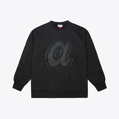 Atlanta Braves Phantom Fleece Crewneck Sweatshirt Black | Mitchell & Ness