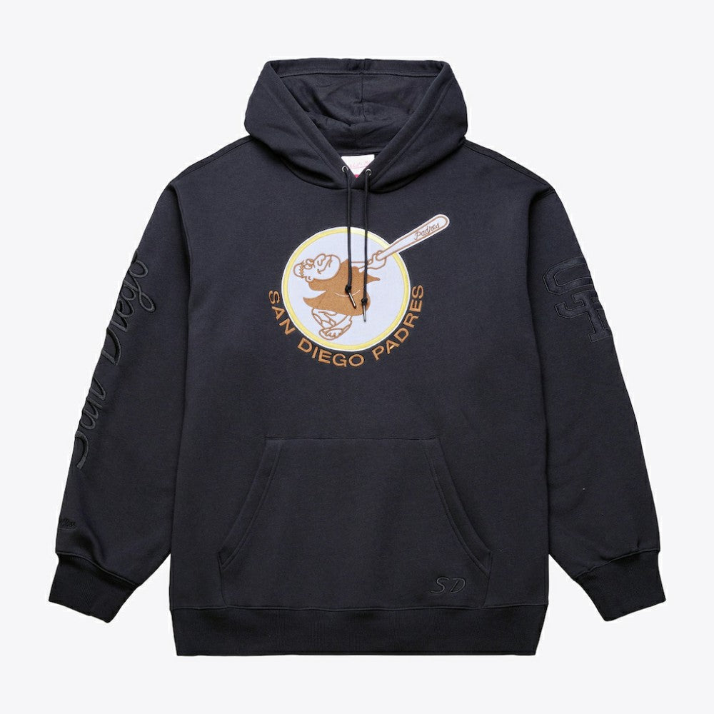 San Diego Padres Phantom Fleece Hoodie Black | Mitchell & Ness